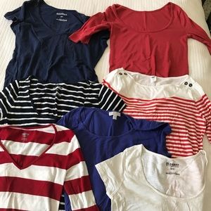 Assorted maternity tees